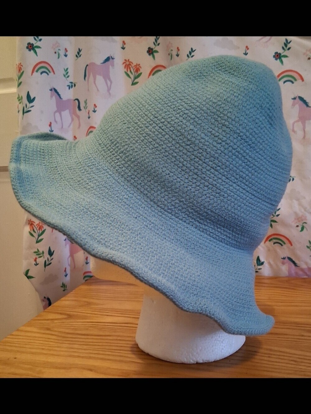 EUC Vintage Y2K Jacques Le Corre Paris Pastel Blue Cotton Casual Floppy Hat Cap - Picture 2 of 6